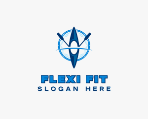 Kayak Paddle Fitness logo design