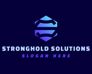 Modern Hexagon Letter S logo design