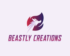Creature - Dragon Flame Creature logo design
