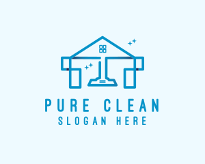 Home Sanitation Cleaning Vacuum logo design