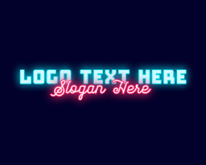 Cyber - Retro Neon Night Club logo design