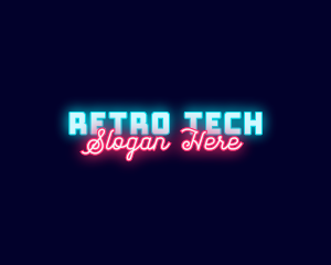 Retro Neon Night Club logo design