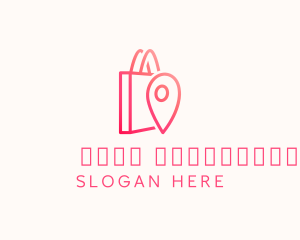 Online Shopping - Bag Location Pin logo design