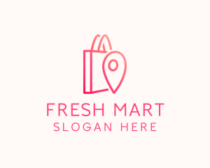 Supermarket - Bag Location Pin logo design
