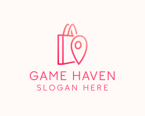 Online Shopping - Bag Location Pin logo design