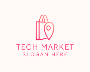 E Commerce - Bag Location Pin logo design