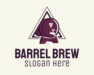 Triangle Wine Barrel logo design