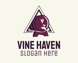 Triangle Wine Barrel logo design