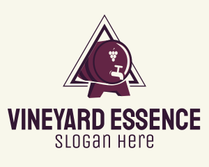 Triangle Wine Barrel logo design