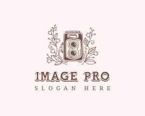 Retro Floral Camera logo design