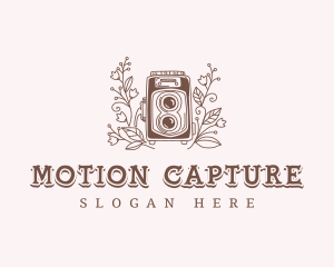 Footage - Retro Floral Camera logo design