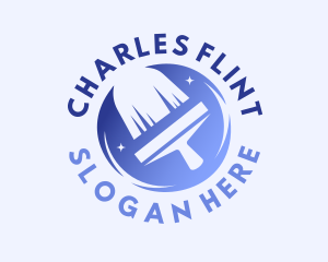 Violet - Gradient Squeegee Cleaning logo design
