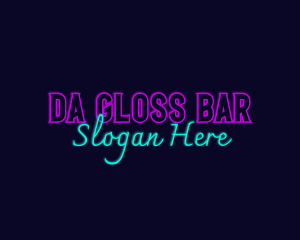 Glowing Neon Bar logo design