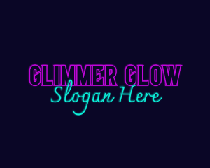 Glowing Neon Bar logo design