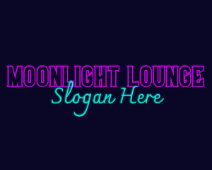 Nightlife - Glowing Neon Bar logo design
