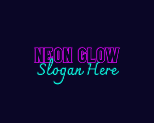 Glowing Neon Bar logo design