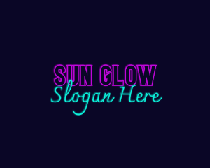 Glowing Neon Bar logo design