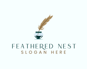 Plumage - Ink Feather Writing logo design