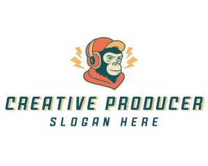 Producer - Monkey Music Headphones logo design