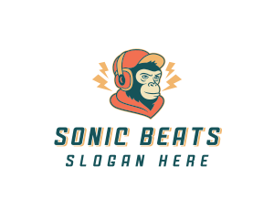 Headphones - Monkey Music Headphones logo design