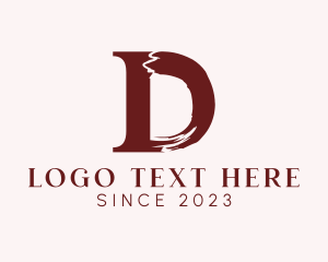 Letter D - Brush Stroke Fashion Letter D logo design
