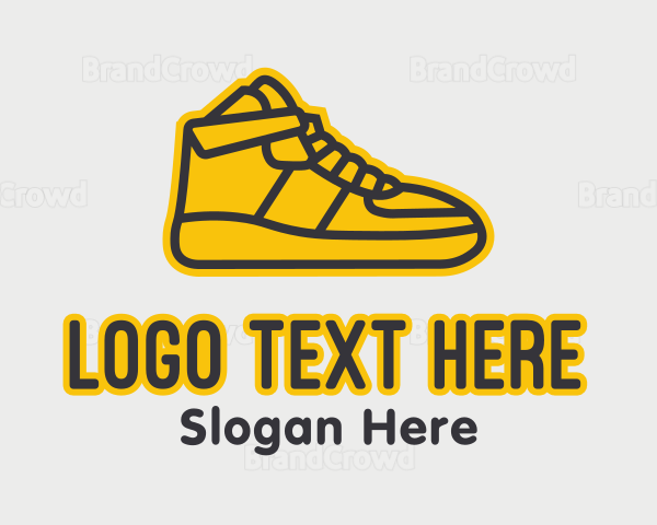 Yellow Sneaker Monoline Logo