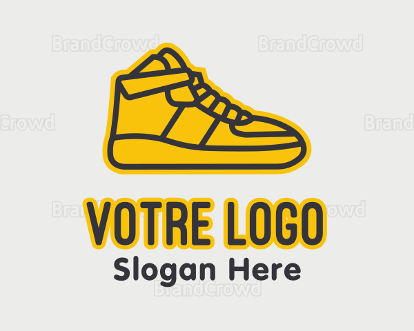 Yellow Sneaker Monoline Logo