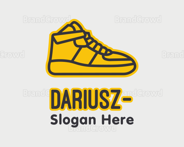 Yellow Sneaker Monoline Logo