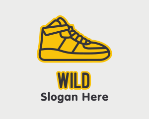 Yellow Sneaker Monoline Logo