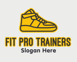 Trainers - Yellow Sneaker Monoline logo design