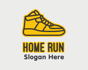 Yellow Sneaker Monoline logo design