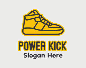 Yellow Sneaker Monoline logo design