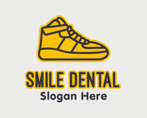 Shoe - Yellow Sneaker Monoline logo design