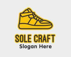 Yellow Sneaker Monoline logo design