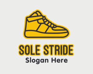 Sneaker - Yellow Sneaker Monoline logo design