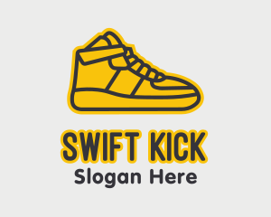 Yellow Sneaker Monoline logo design