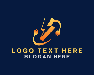 Plug - Lightning Bolt  Plug logo design