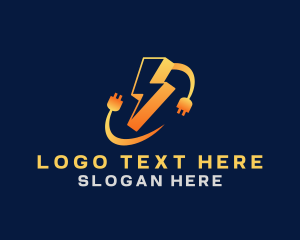 Electrician - Lightning Bolt  Plug logo design