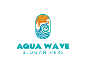 Ocean Wave Sun logo design