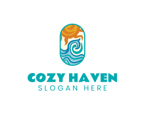 Ocean Wave Sun logo design