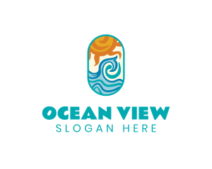 Ocean Wave Sun logo design