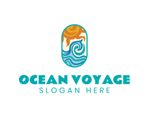 Ocean Wave Sun logo design