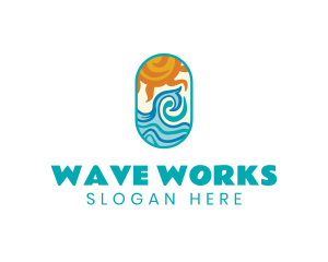 Ocean Wave Sun logo design