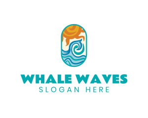 Ocean Wave Sun logo design