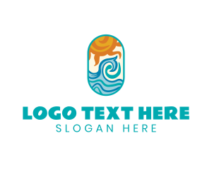 Tropical - Ocean Wave Sun logo design