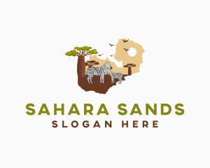 Sahara - Zambia Wildlife Map logo design