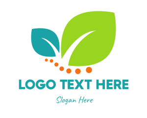 Dots - Leaves Organic Vegan logo design