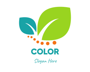 Leaves Organic Vegan logo design
