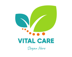 Vegan - Leaves Organic Vegan logo design