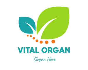 Leaves Organic Vegan logo design